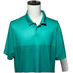 Nike Golf Polo Mens XXL Green Dri Fit Colorblock Tour Performance Short Sleeve